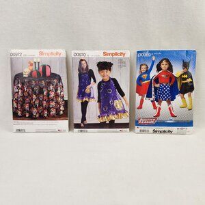 Simplicity Patterns • 2018 • Uncut Halloween Kids Superhero Apron Decor Lot of 3